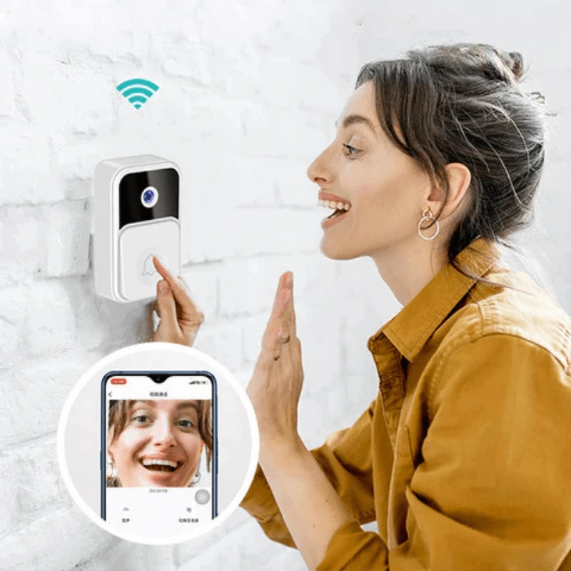 (PROMO 50%🤩) DOORIX™| TIMBRE INALÁMBRICO INTELIGENTE CON ALTAVOZ, CÁMARA, MICRÓFONO