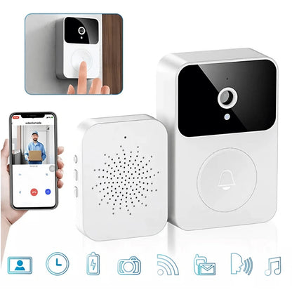 (PROMO 50%🤩) DOORIX™| TIMBRE INALÁMBRICO INTELIGENTE CON ALTAVOZ, CÁMARA, MICRÓFONO