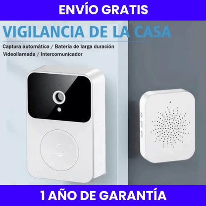 (PROMO 50%🤩) DOORIX™| TIMBRE INALÁMBRICO INTELIGENTE CON ALTAVOZ, CÁMARA, MICRÓFONO
