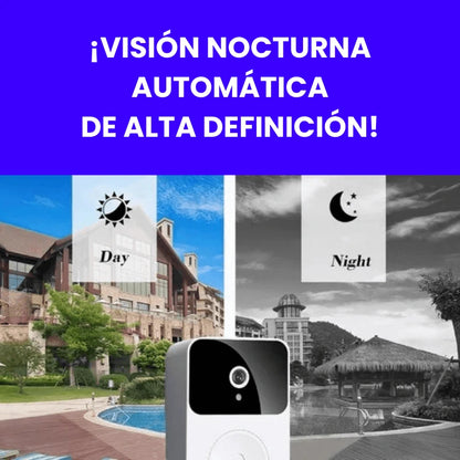 (PROMO 50%🤩) DOORIX™| TIMBRE INALÁMBRICO INTELIGENTE CON ALTAVOZ, CÁMARA, MICRÓFONO