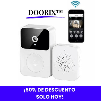 (PROMO 50%🤩) DOORIX™| TIMBRE INALÁMBRICO INTELIGENTE CON ALTAVOZ, CÁMARA, MICRÓFONO