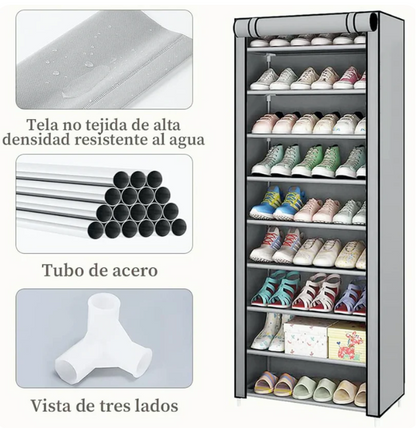 Organizador Zapatero 9 Niveles: Anti Polvo🏠