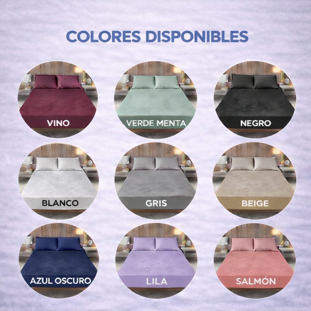(PROMO 50% 🤩) Protector Colchón Antifluido + Obsequio 🎁 2 Fundas