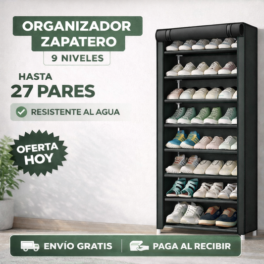 Organizador Zapatero 9 Niveles: Anti Polvo🏠