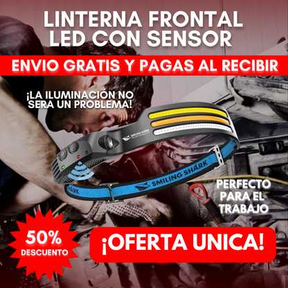 LISF™ | LINTERNA DE 3 BANDAS RECARGABLE CON SENSOR Y 10 MODOS DE LUZ. (INCLUYE CARGADOR)